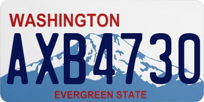 WA license plate AXB4730