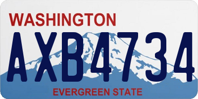 WA license plate AXB4734
