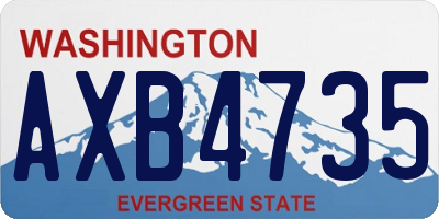 WA license plate AXB4735