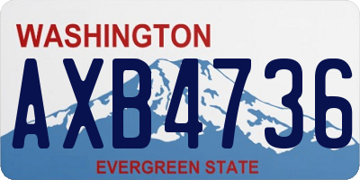 WA license plate AXB4736