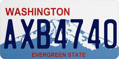 WA license plate AXB4740