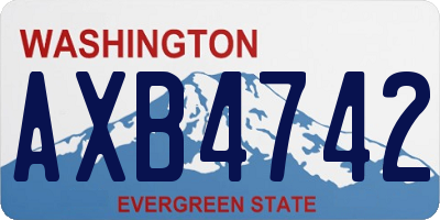 WA license plate AXB4742