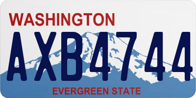 WA license plate AXB4744