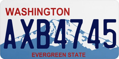 WA license plate AXB4745