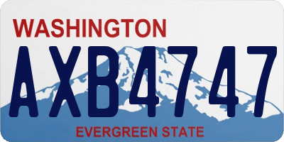 WA license plate AXB4747