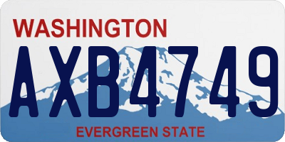WA license plate AXB4749