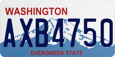 WA license plate AXB4750