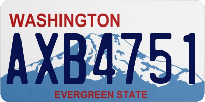 WA license plate AXB4751