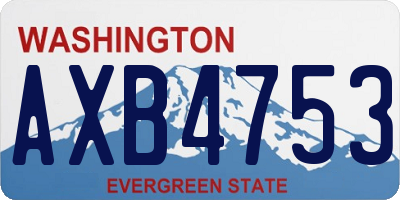 WA license plate AXB4753