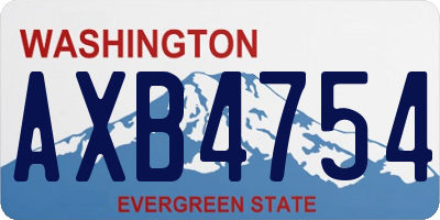 WA license plate AXB4754