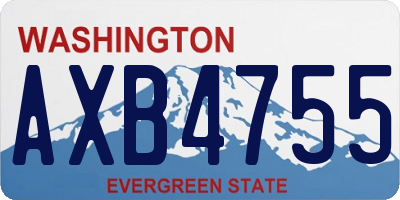 WA license plate AXB4755