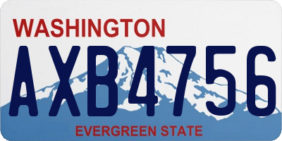 WA license plate AXB4756