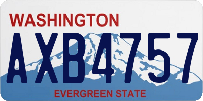 WA license plate AXB4757