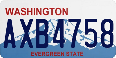 WA license plate AXB4758