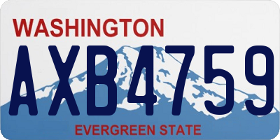 WA license plate AXB4759