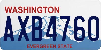 WA license plate AXB4760