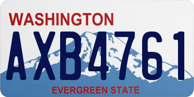 WA license plate AXB4761
