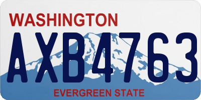 WA license plate AXB4763