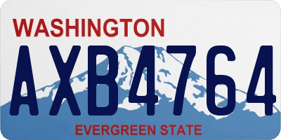 WA license plate AXB4764