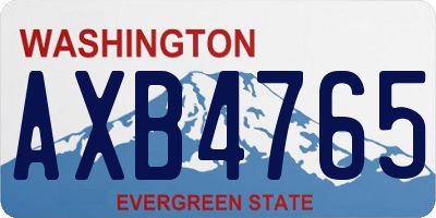 WA license plate AXB4765