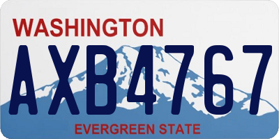 WA license plate AXB4767