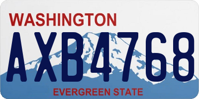 WA license plate AXB4768