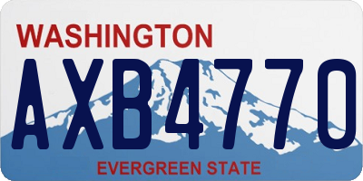 WA license plate AXB4770