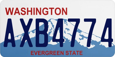 WA license plate AXB4774