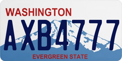 WA license plate AXB4777