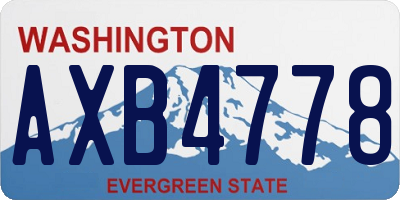 WA license plate AXB4778