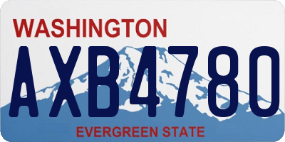 WA license plate AXB4780