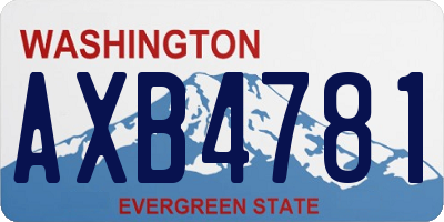 WA license plate AXB4781
