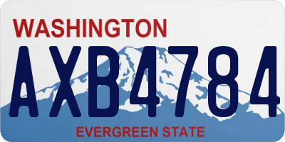 WA license plate AXB4784