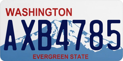 WA license plate AXB4785