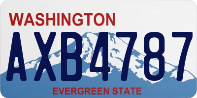 WA license plate AXB4787