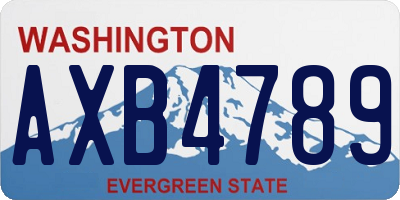 WA license plate AXB4789