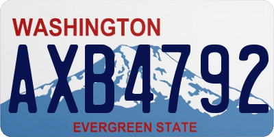WA license plate AXB4792