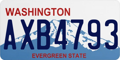 WA license plate AXB4793