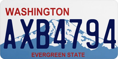 WA license plate AXB4794