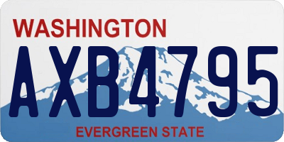 WA license plate AXB4795