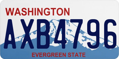 WA license plate AXB4796