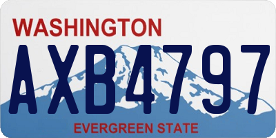 WA license plate AXB4797