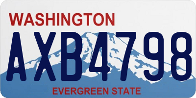 WA license plate AXB4798