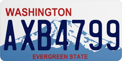 WA license plate AXB4799