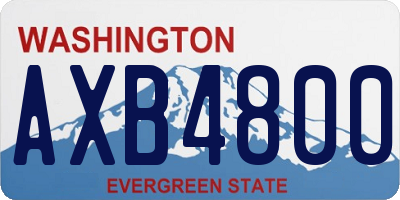 WA license plate AXB4800