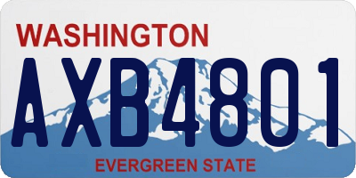 WA license plate AXB4801