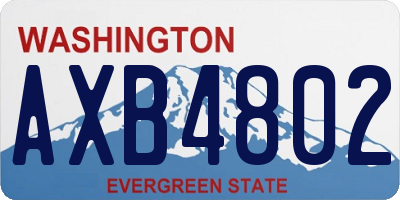 WA license plate AXB4802