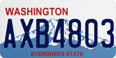 WA license plate AXB4803