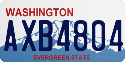 WA license plate AXB4804