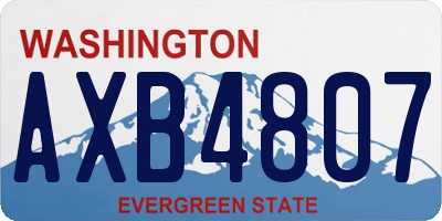 WA license plate AXB4807